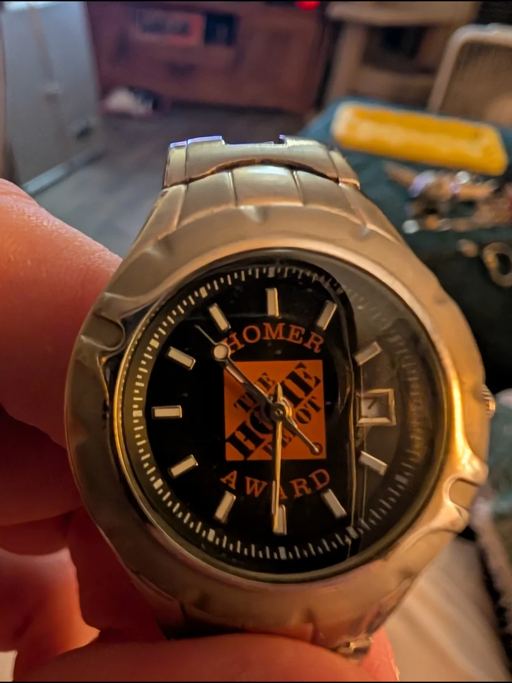 The Home Depot 'Homer Award' Logo Watch - Black & Orange Dial Fossil Watch